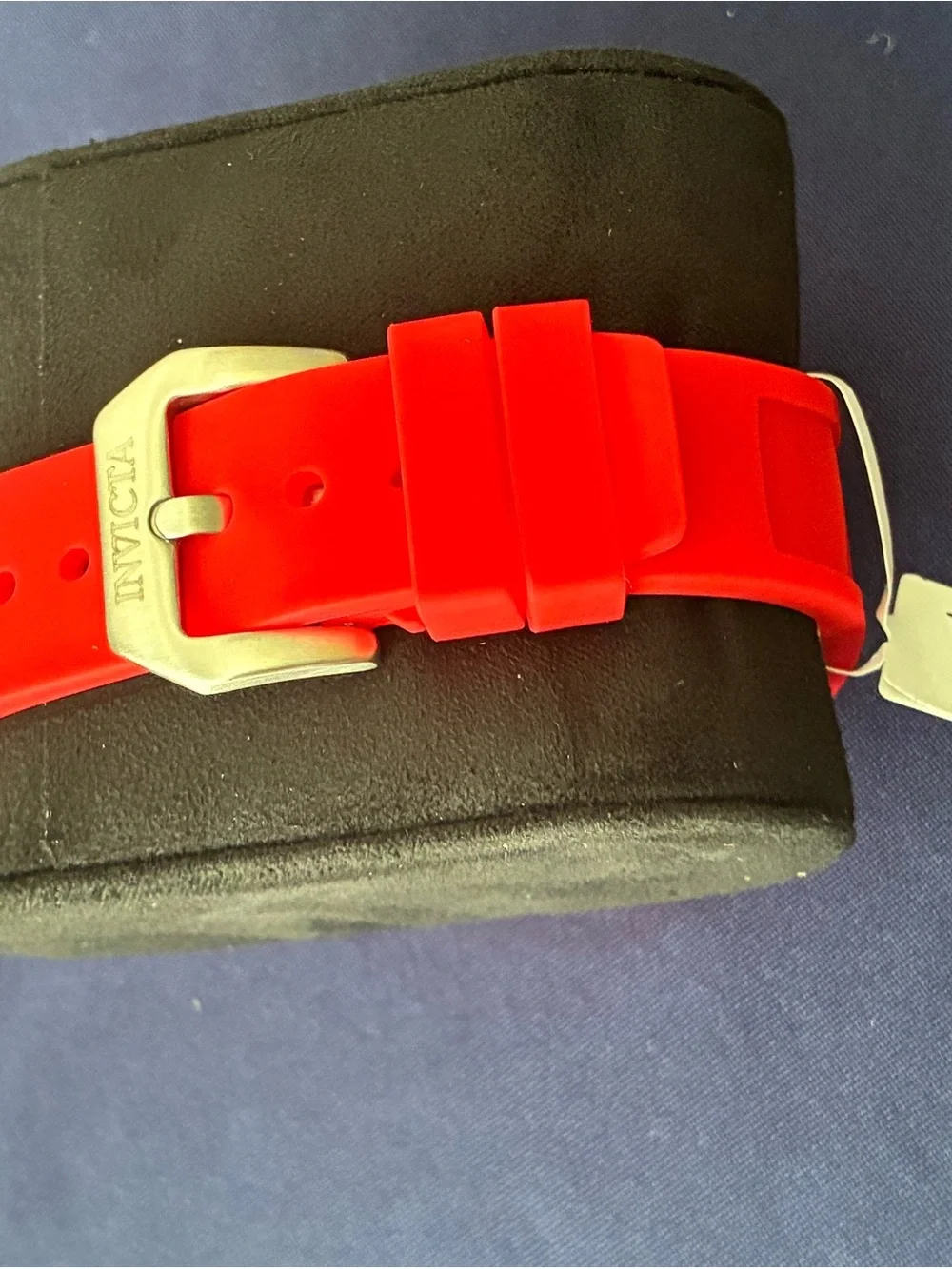 Invicta Red Silicone Watch with Yellow Accents